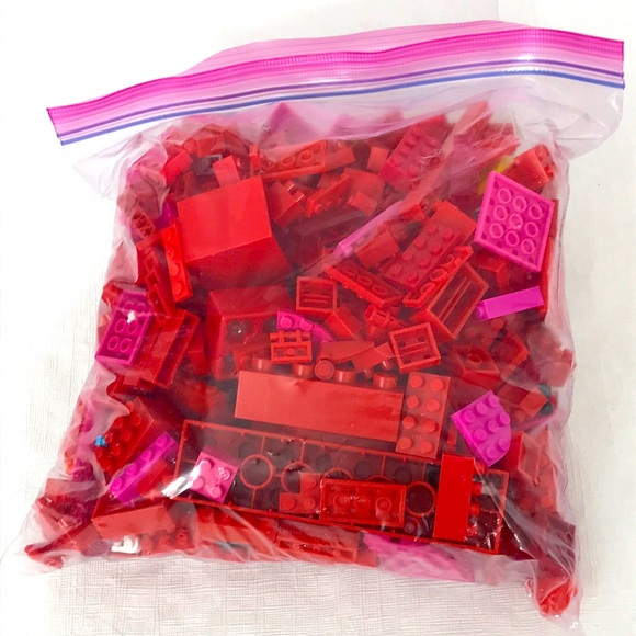 Lego Other - LEGO Blocks Red Ziplock Baggie Full